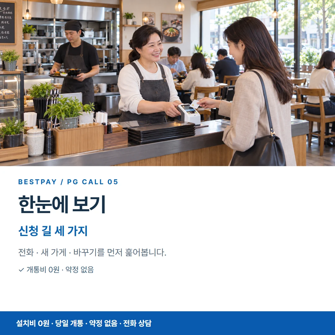 베스트페이 카드뉴스 5 · 한눈에 보기 신청 길 세 가지